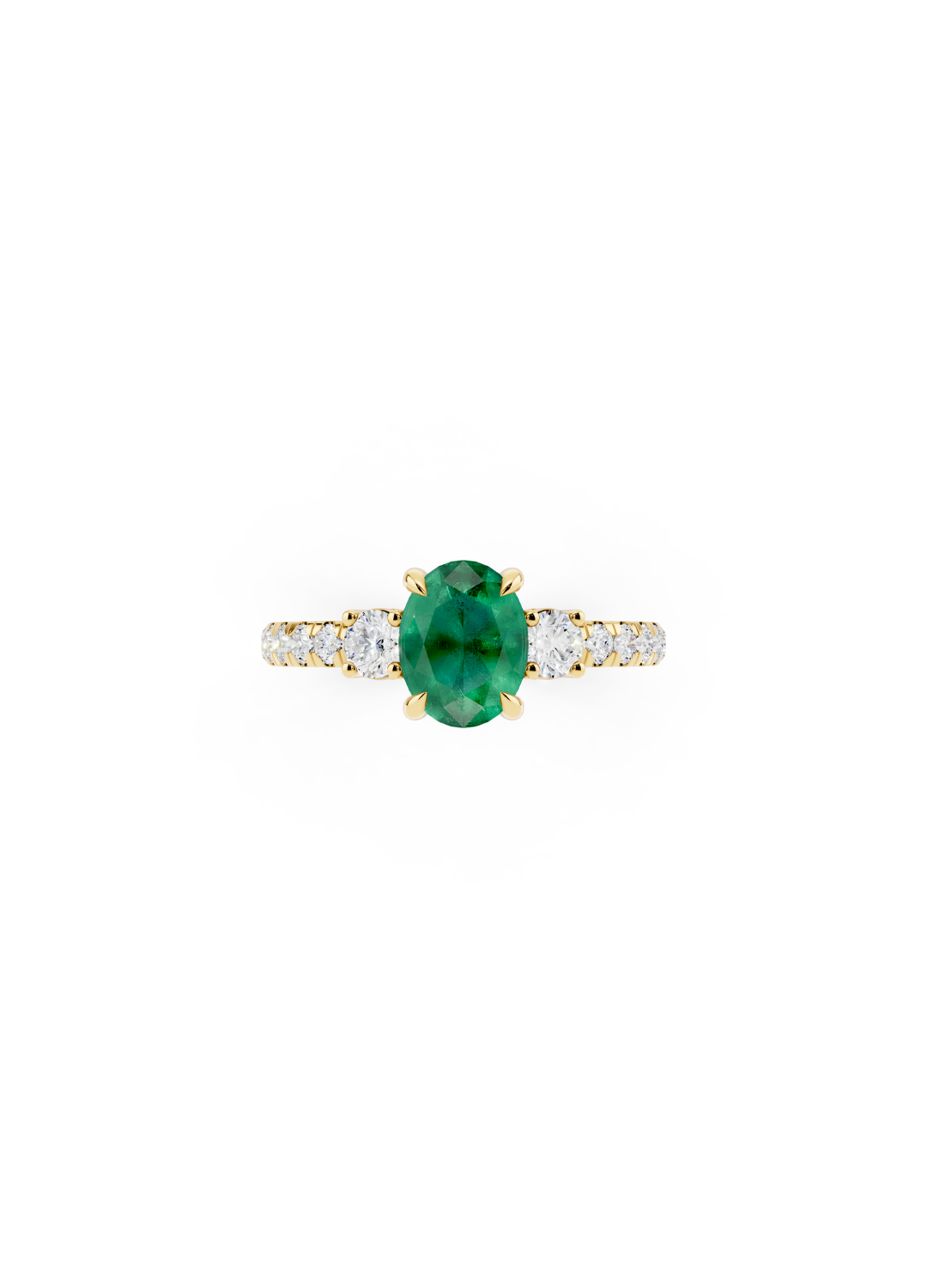 Oval Emerald Diamond Ring