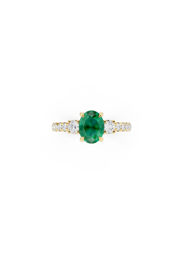 Oval Emerald Diamond Ring