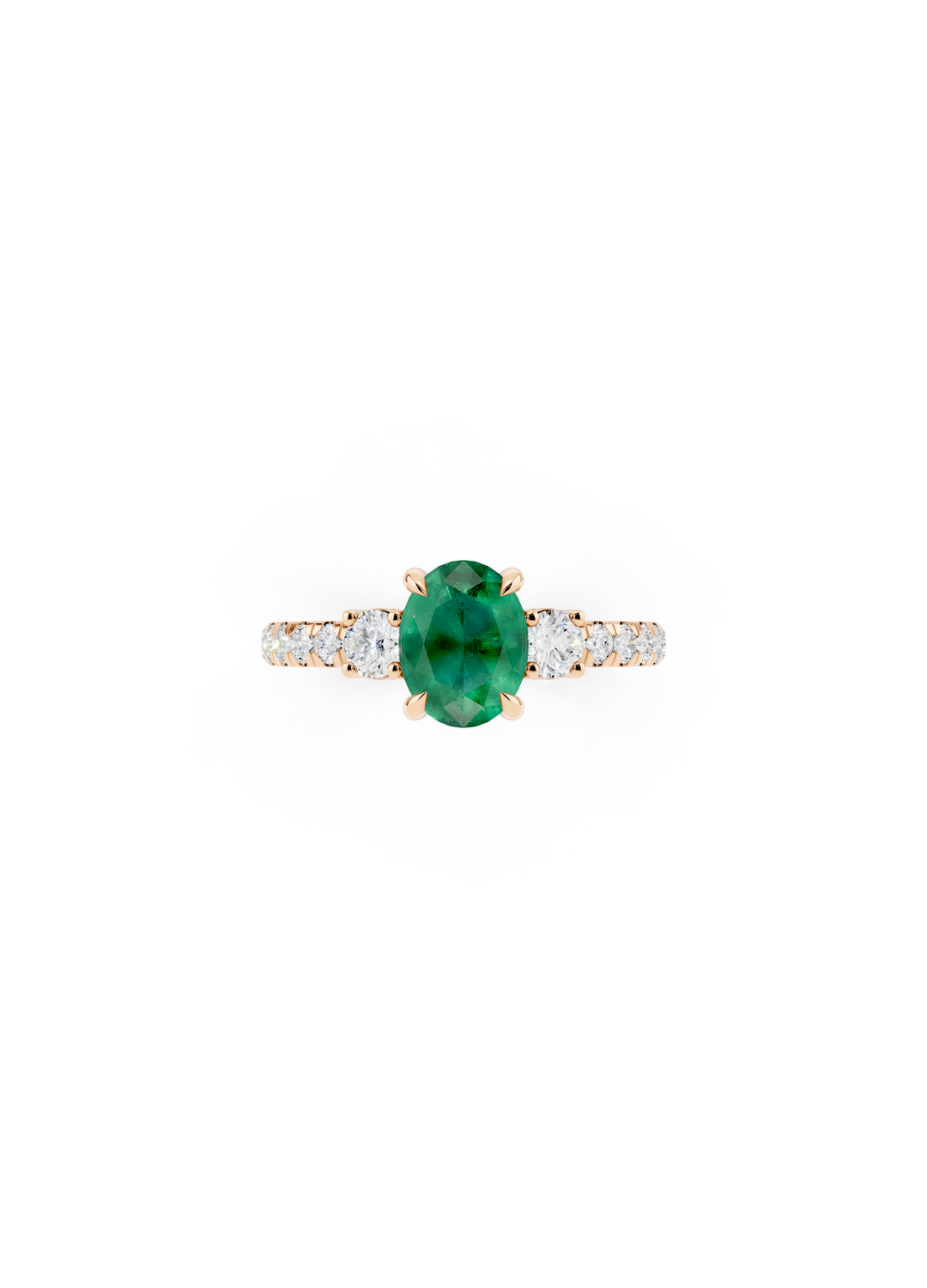 Oval Emerald Diamond Ring