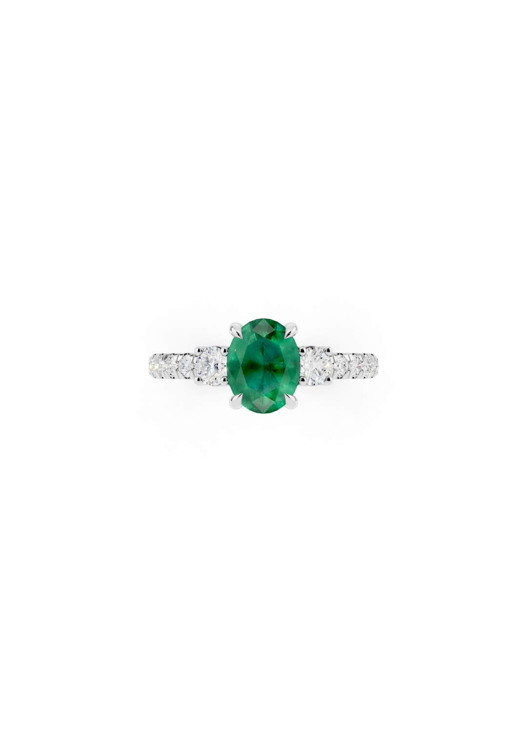 Oval Emerald Diamond Ring