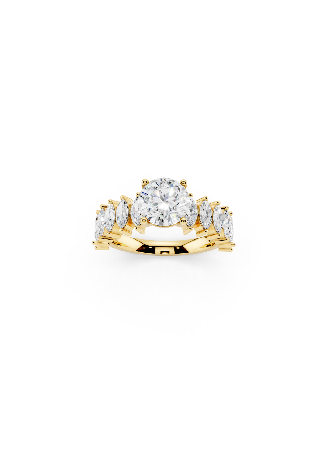 Graduated Marquise and Round Diamond Ring
