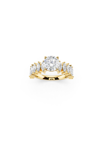 Graduated Marquise and Round Diamond Ring