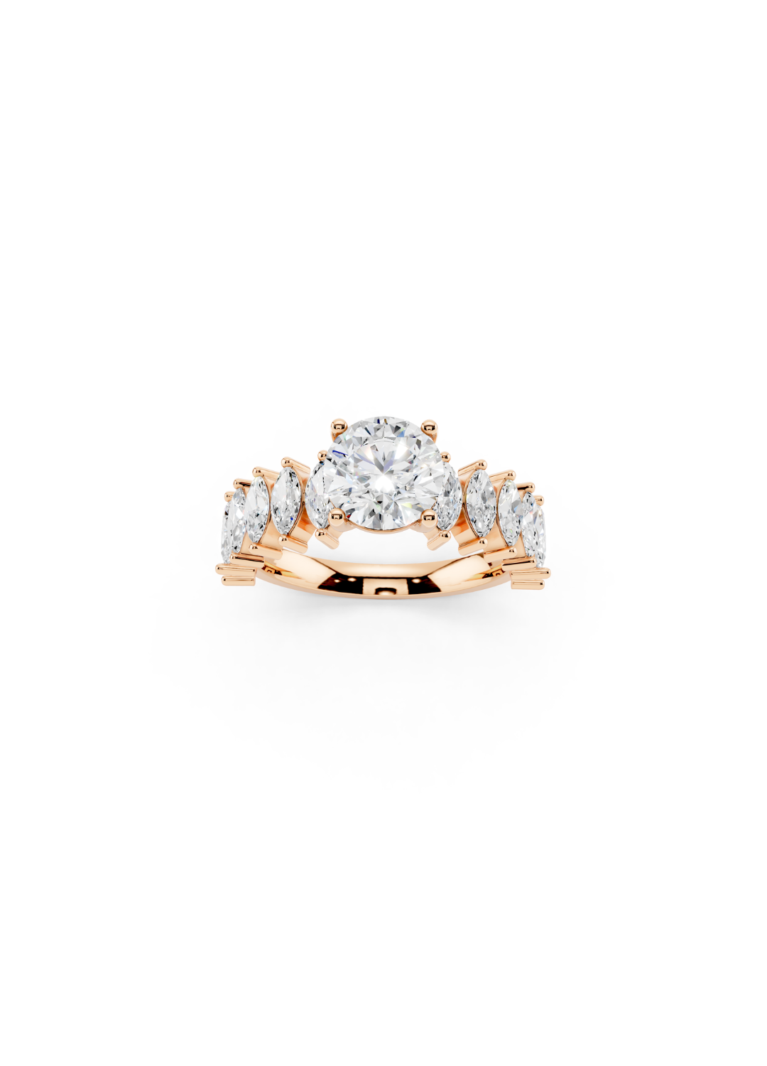 Graduated Marquise and Round Diamond Ring