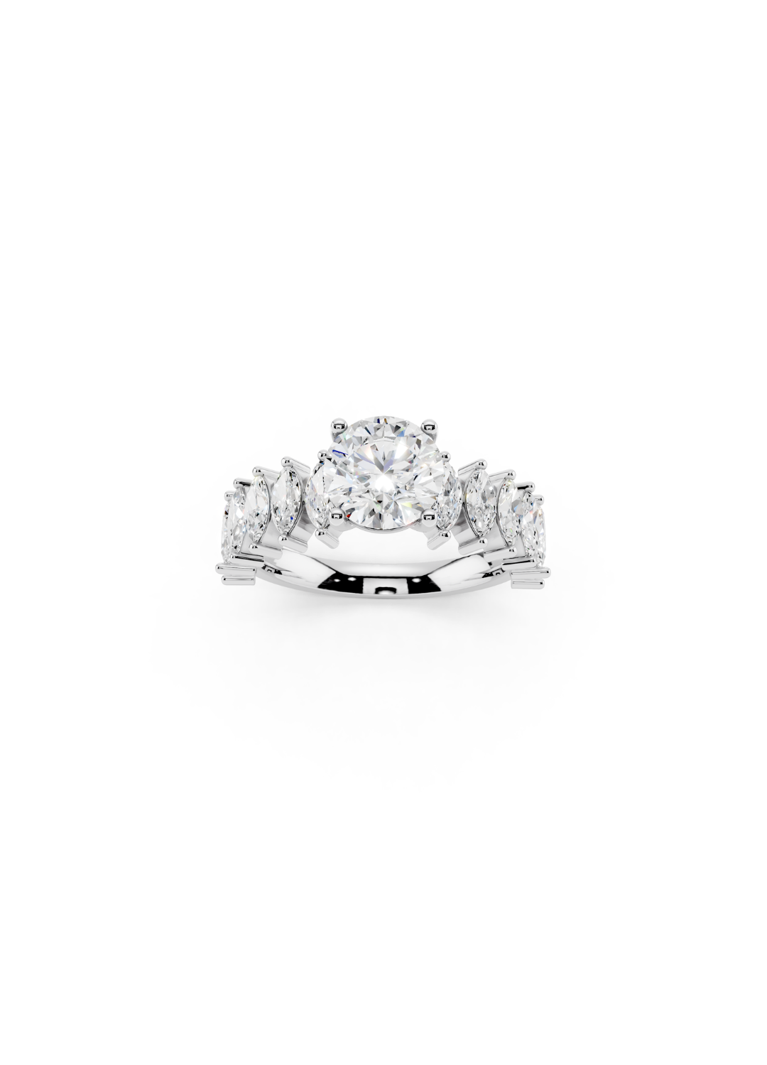 Graduated Marquise and Round Diamond Ring