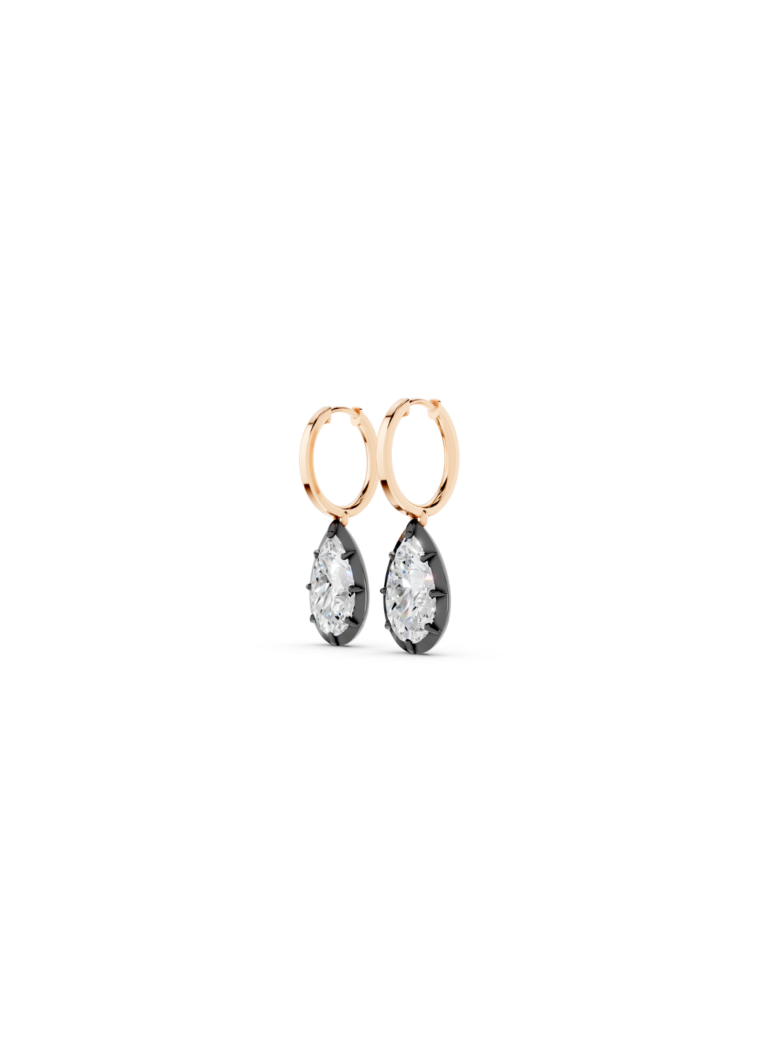 Pear-Cut Diamond Drop Earrings
