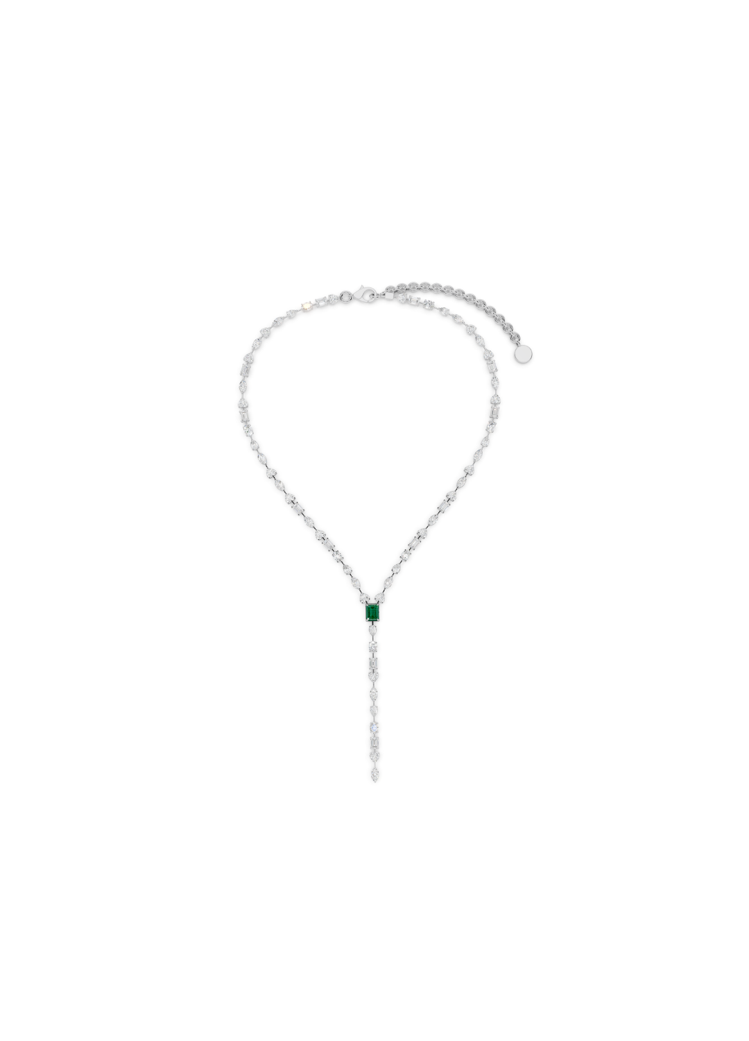 Emerald & Diamond Lariat Necklace