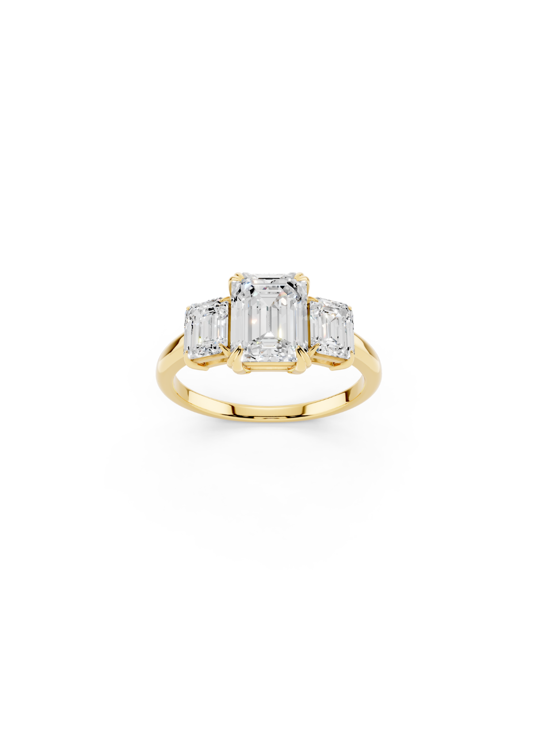 Three-Stone Emerald-Cut Diamond Ring