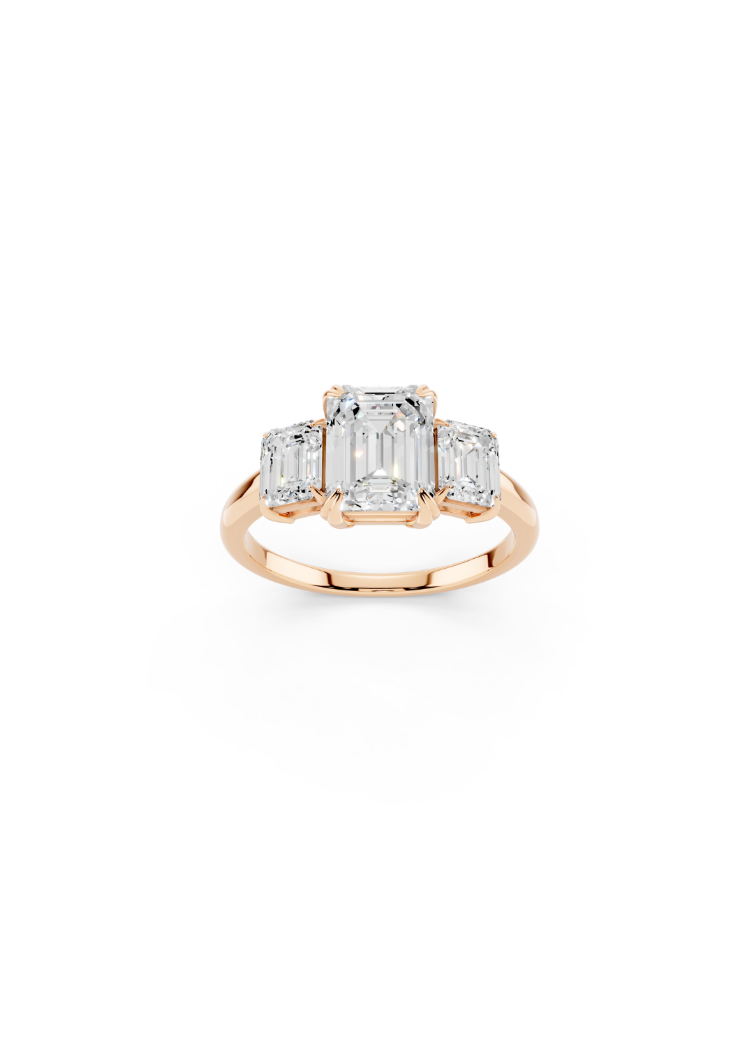 Three-Stone Emerald-Cut Diamond Ring