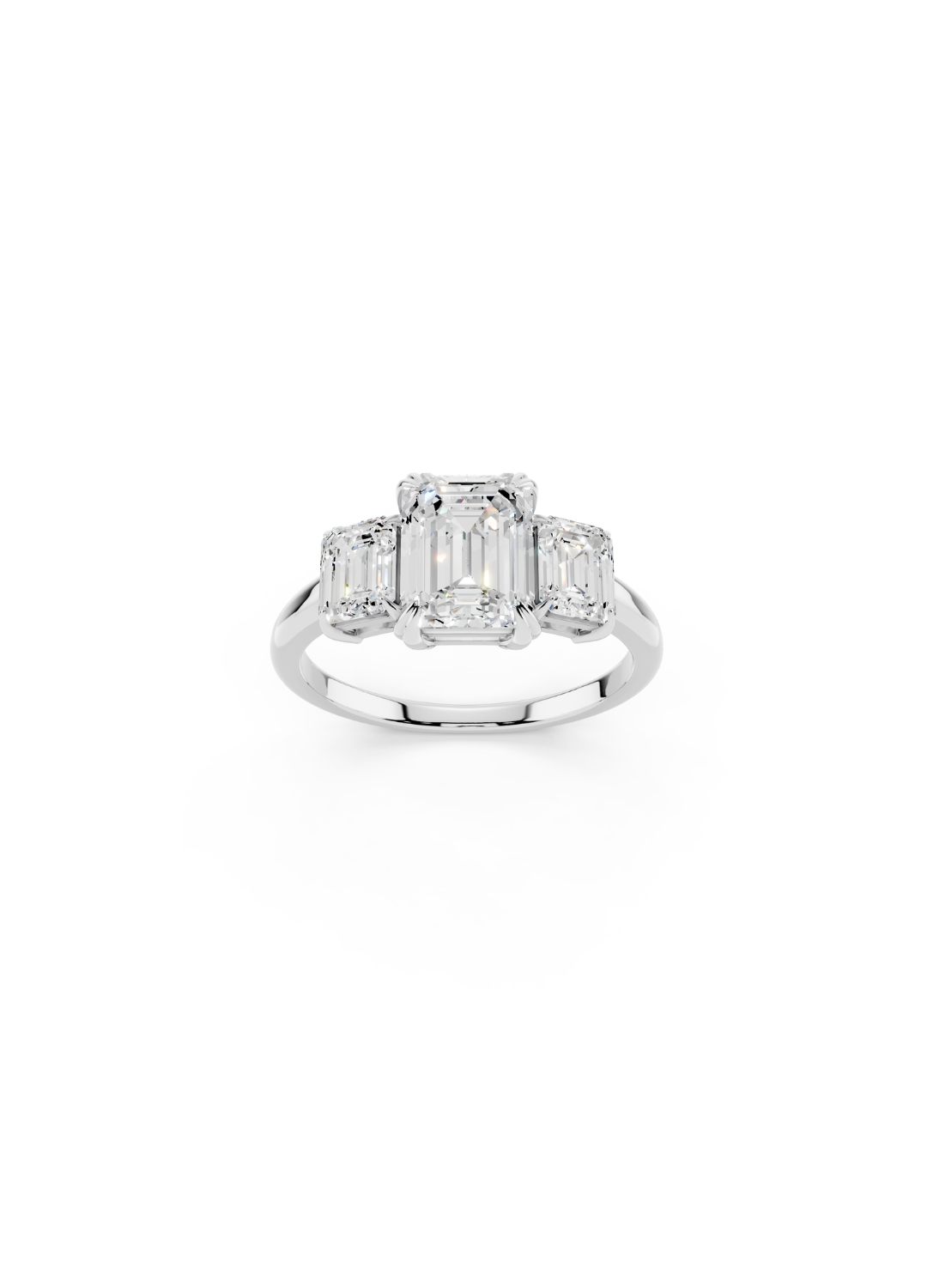 Three-Stone Emerald-Cut Diamond Ring