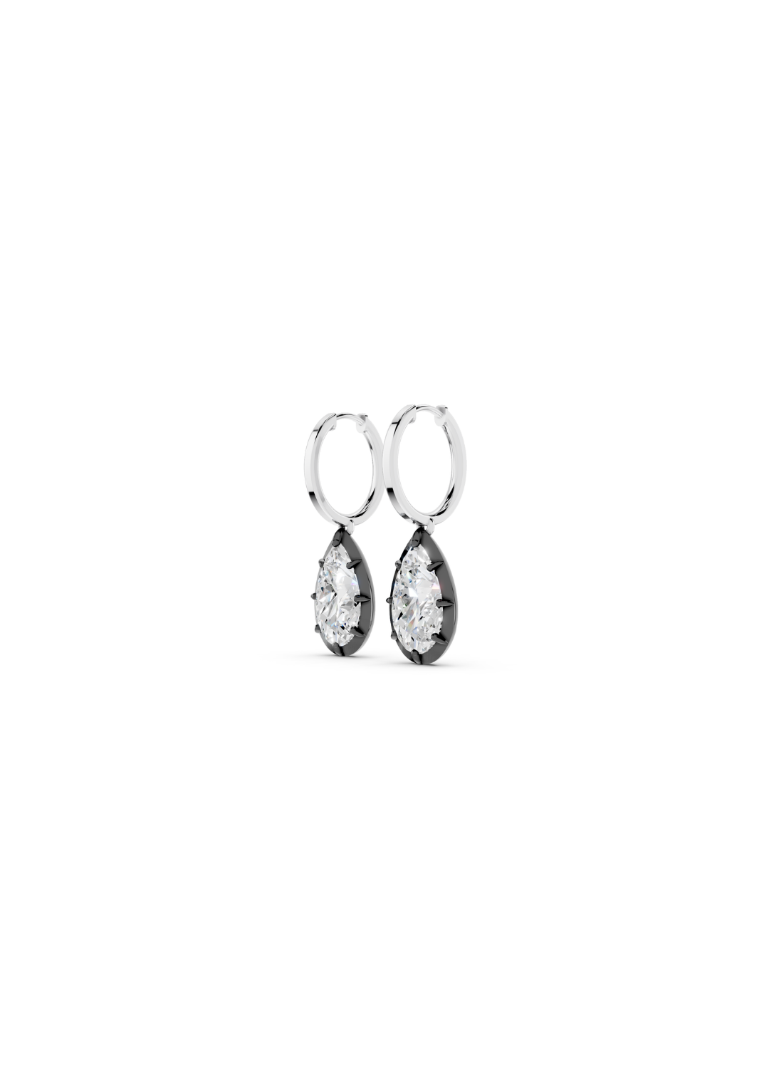Pear-Cut Diamond Drop Earrings
