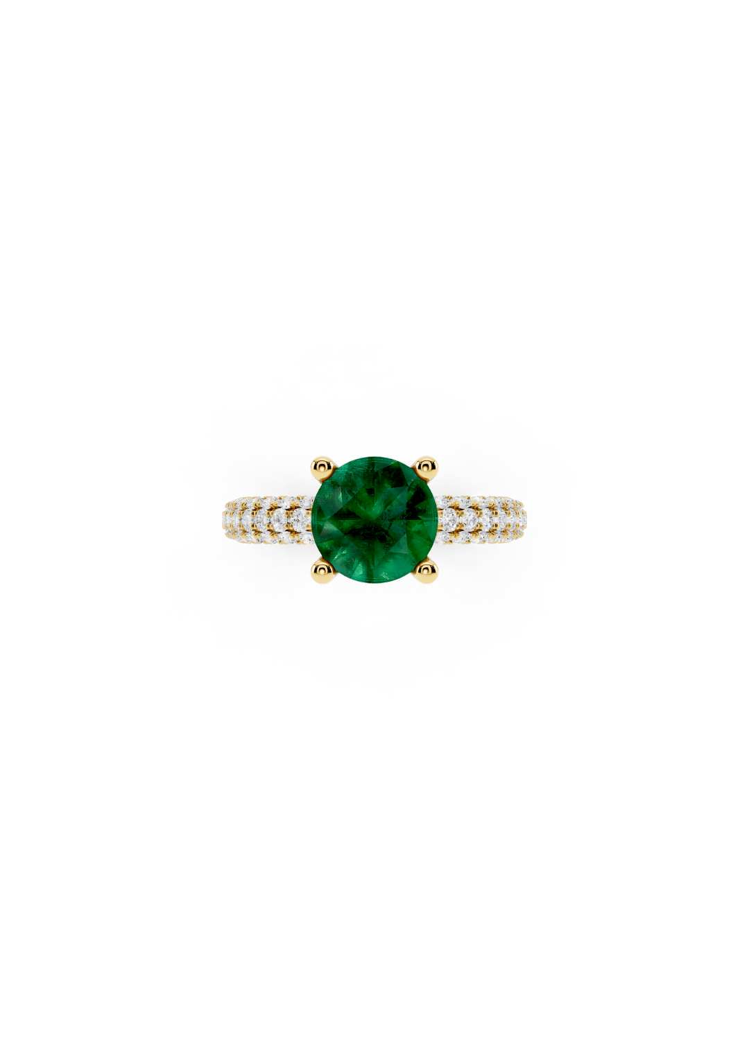 Elevated Emerald Diamond Ring