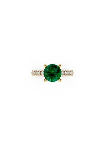 Elevated Emerald Diamond Ring