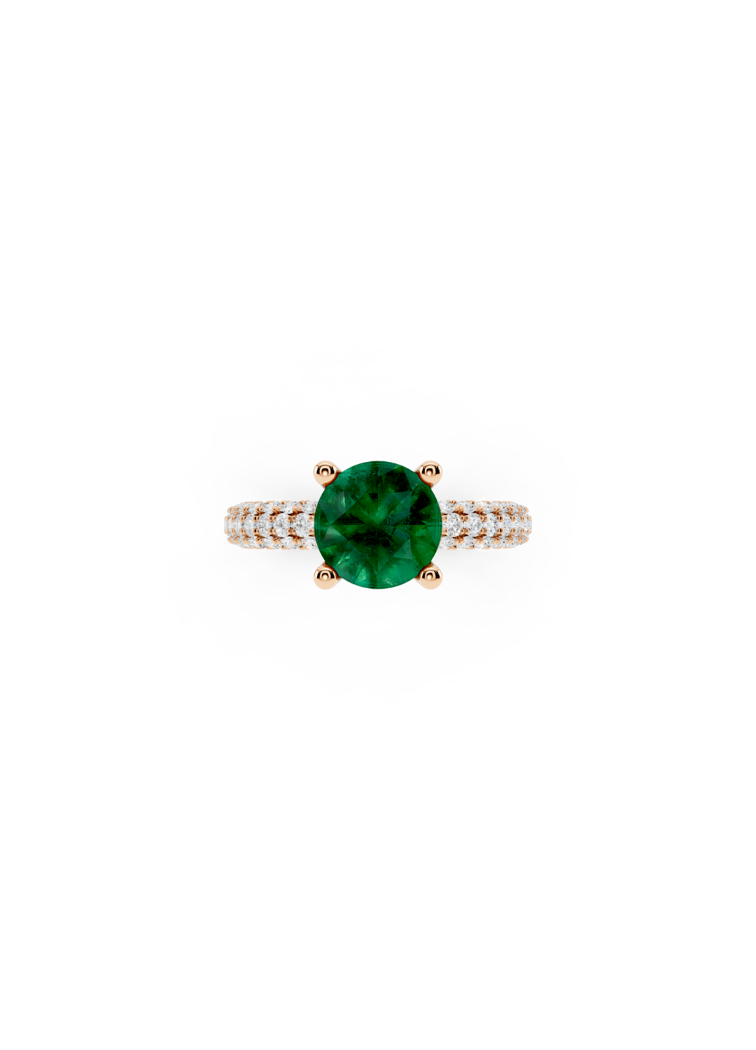 Elevated Emerald Diamond Ring