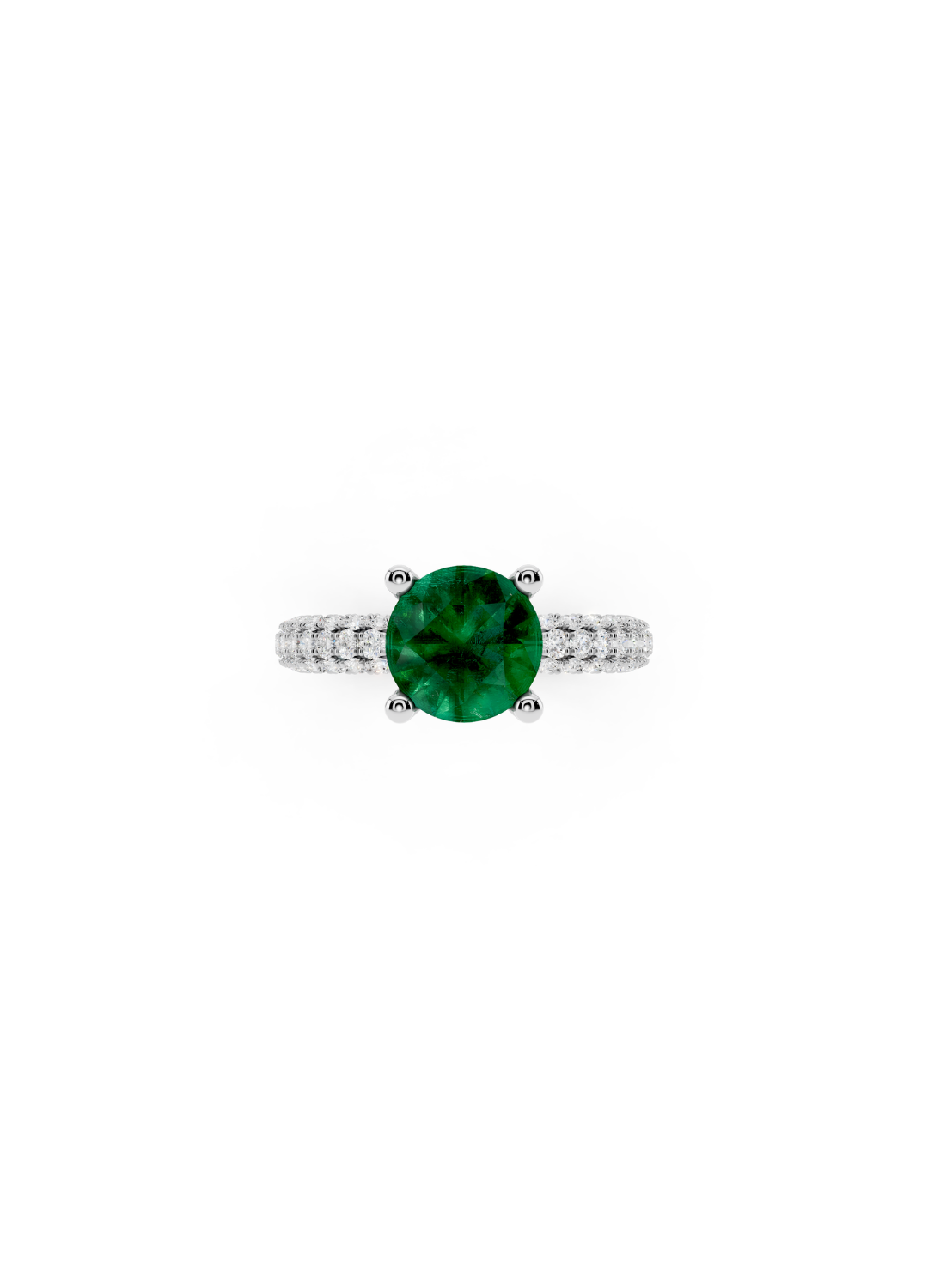 Elevated Emerald Diamond Ring