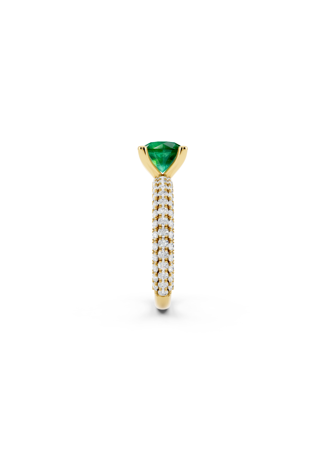 Elevated Emerald Diamond Ring