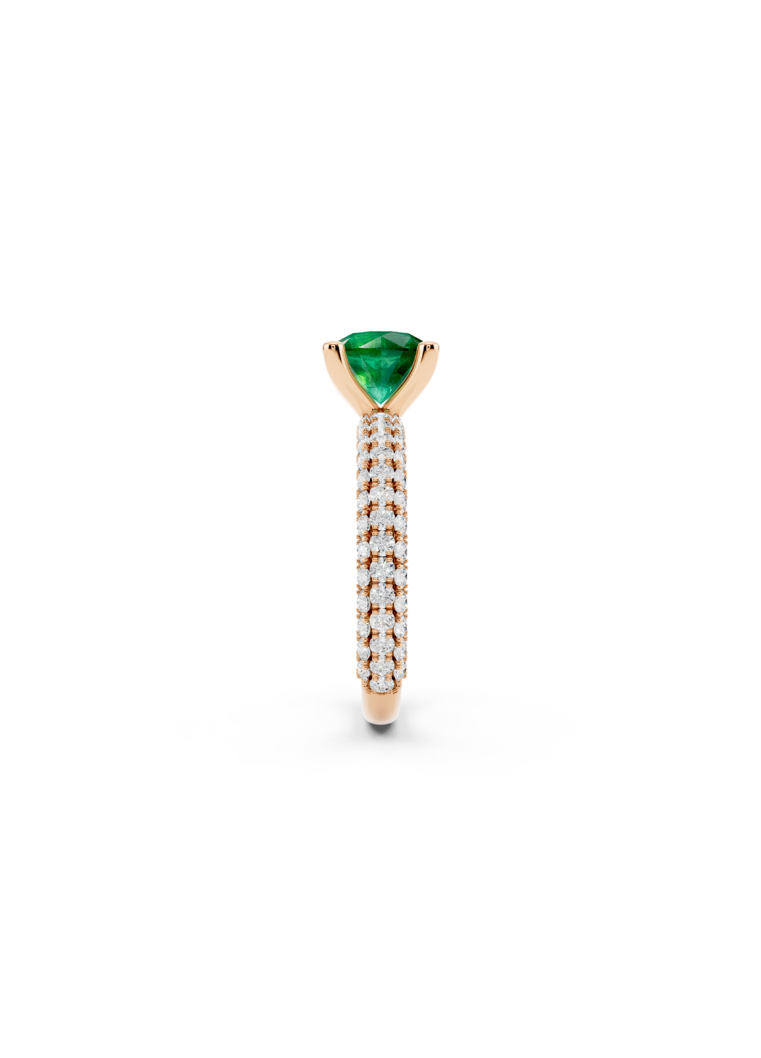 Elevated Emerald Diamond Ring
