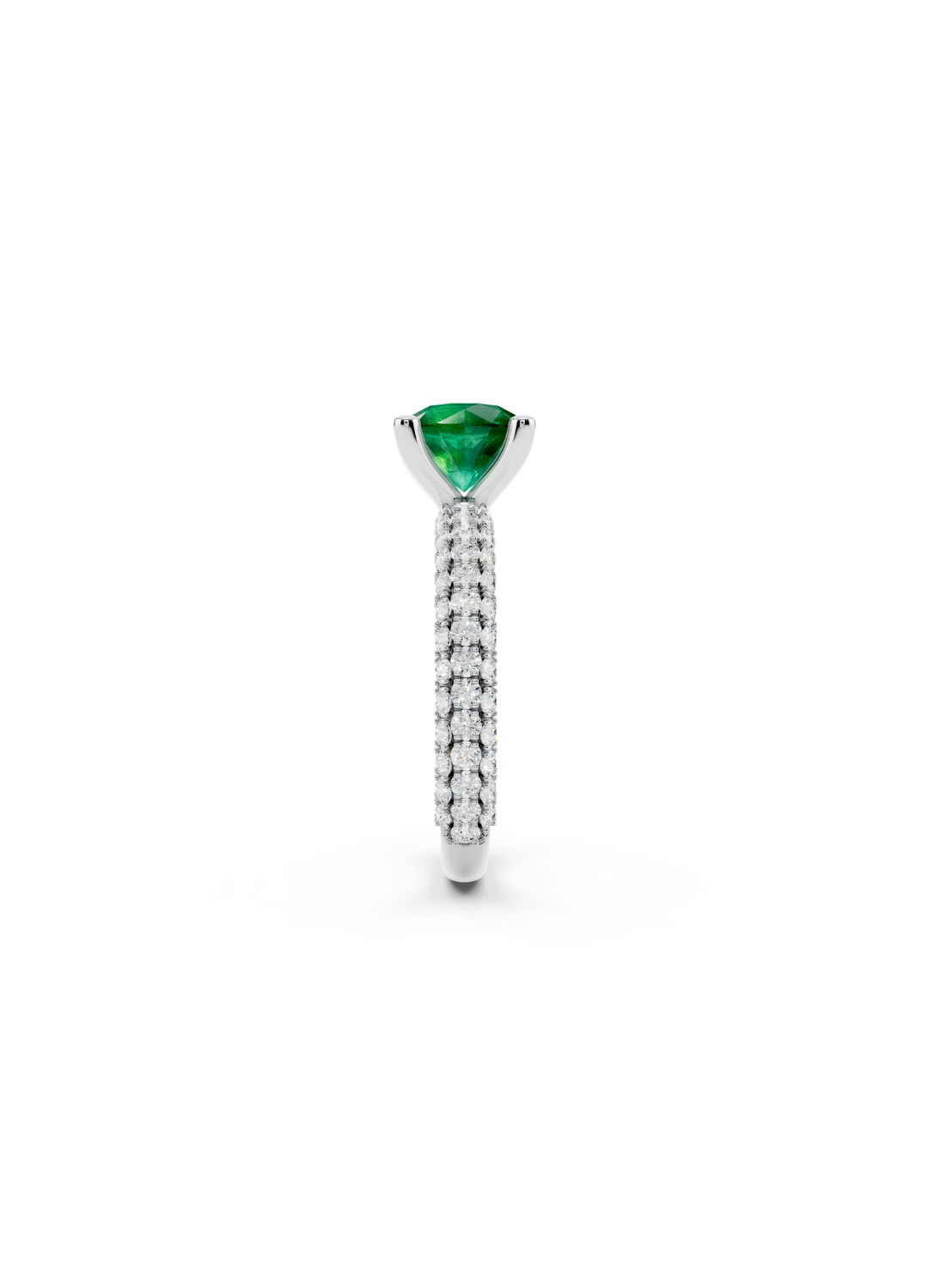 Elevated Emerald Diamond Ring