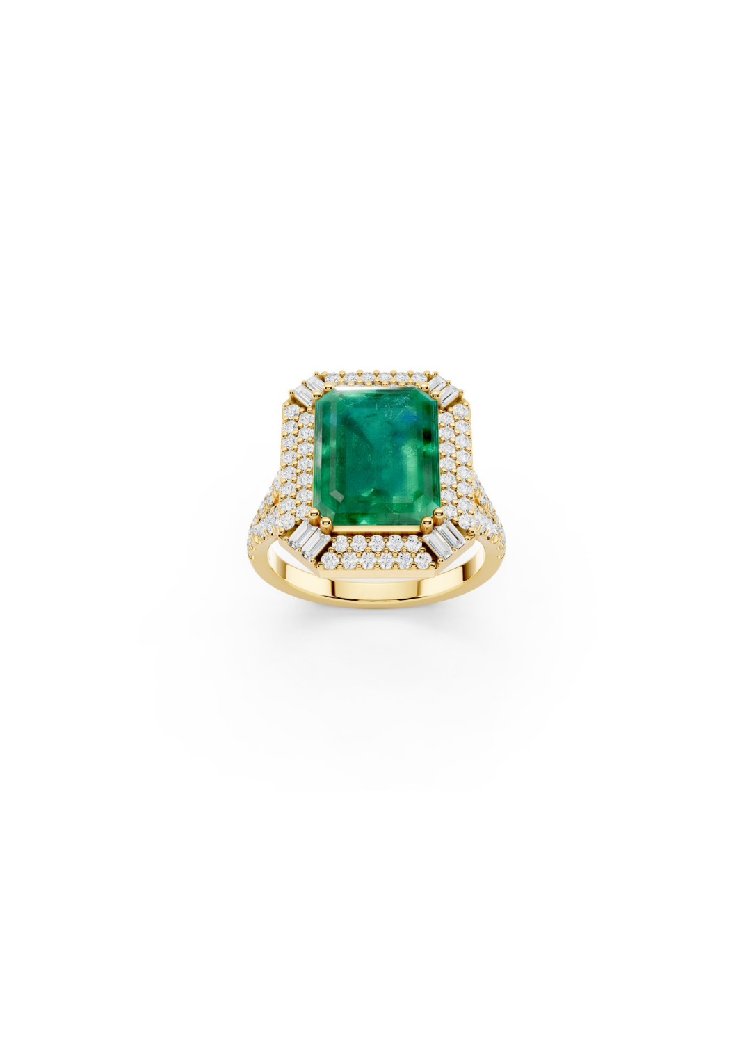 Tiered Pavilion Emerald Ring
