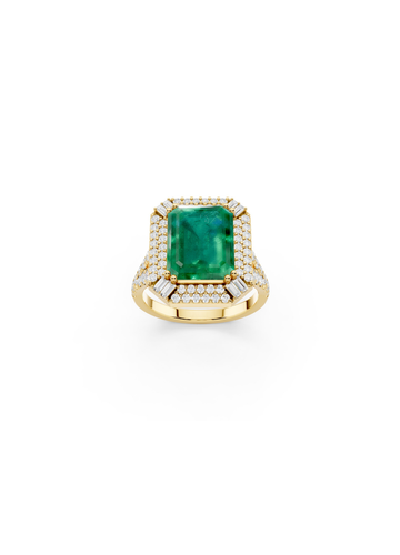 Tiered Pavilion Emerald Ring