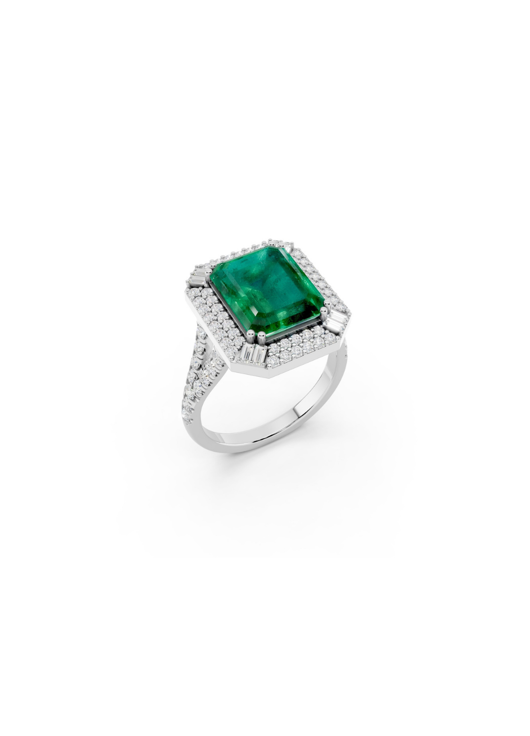 Tiered Pavilion Emerald Ring