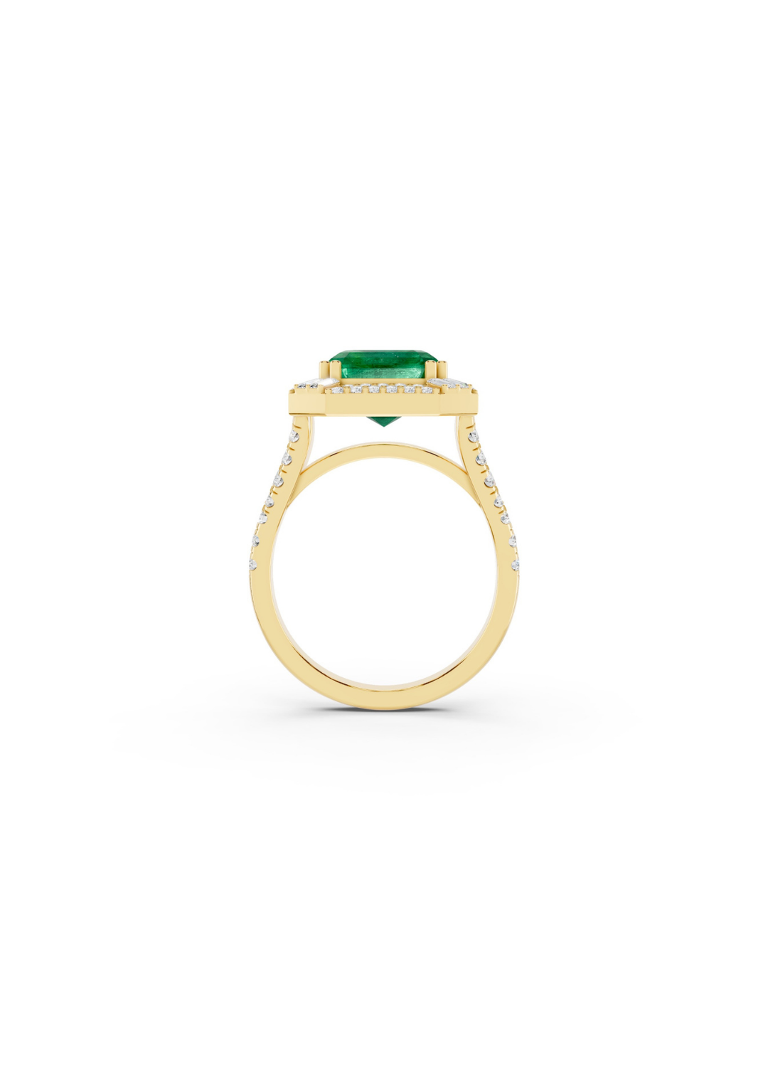 Tiered Pavilion Emerald Ring