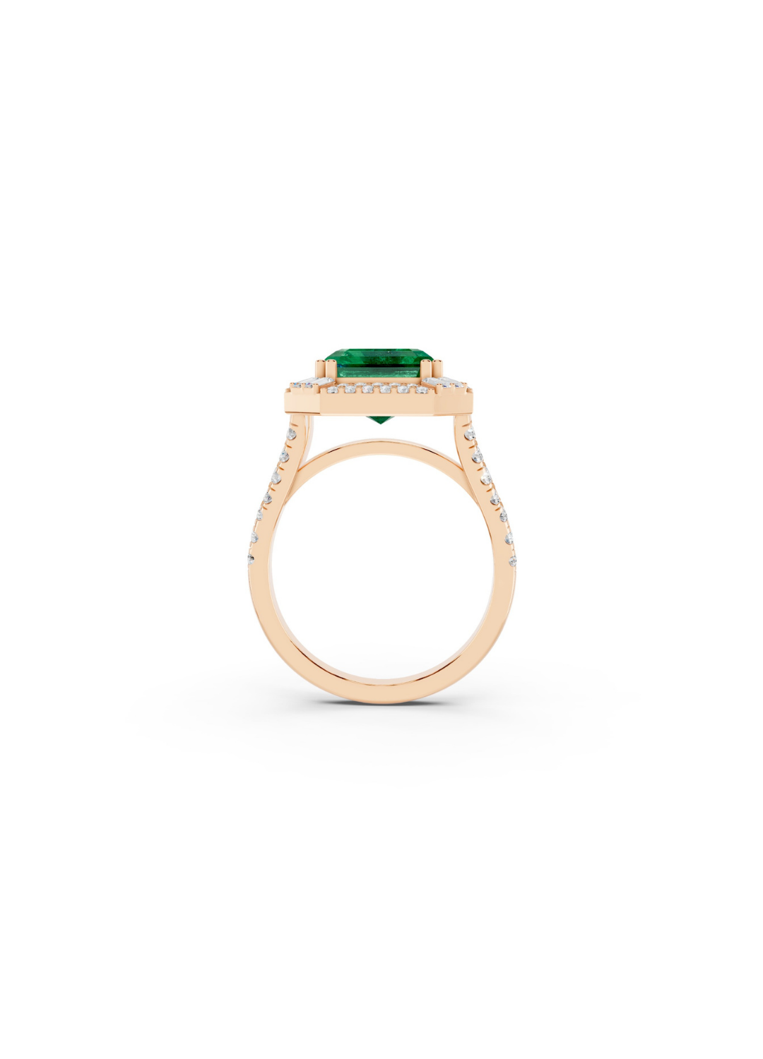 Tiered Pavilion Emerald Ring
