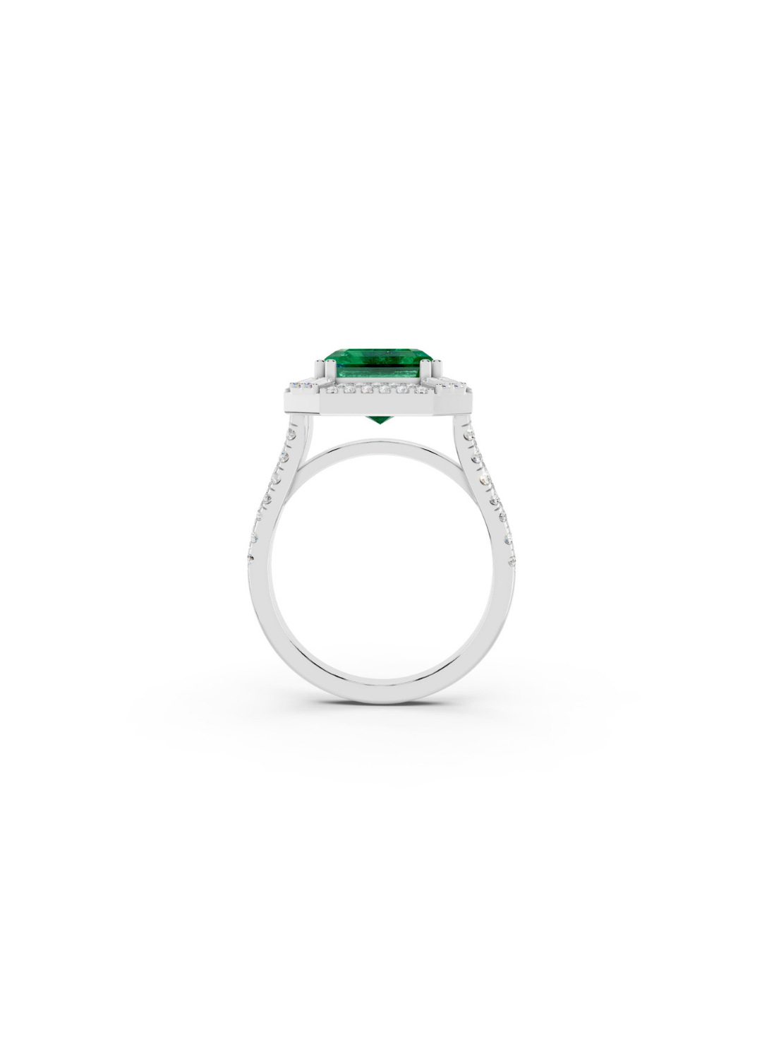 Tiered Pavilion Emerald Ring