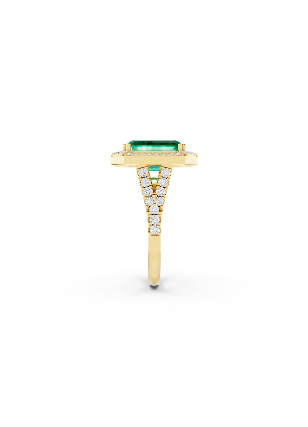 Tiered Pavilion Emerald Ring