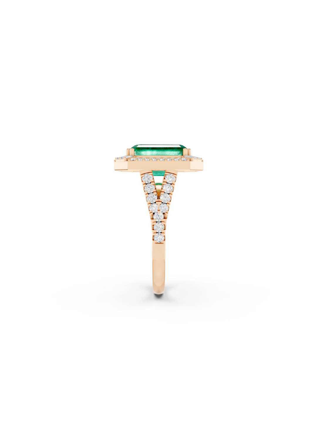 Tiered Pavilion Emerald Ring