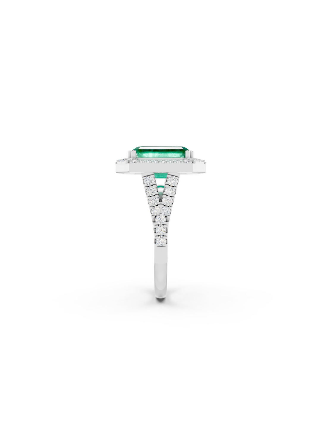 Tiered Pavilion Emerald Ring