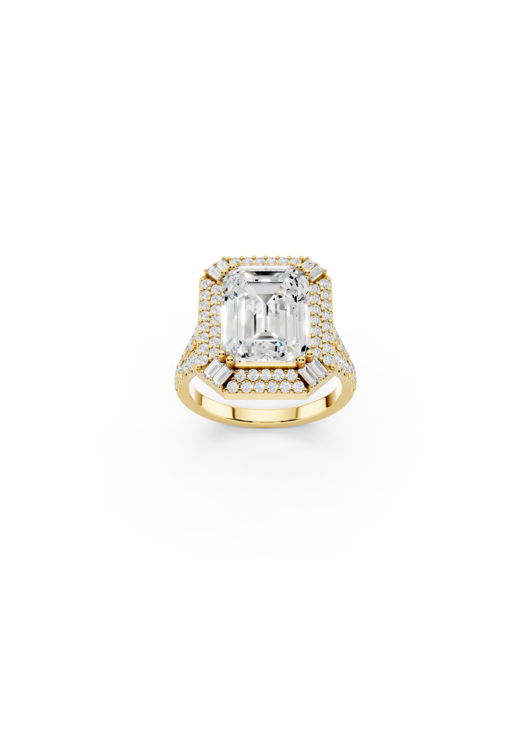 Tiered Pavilion Emerald Ring