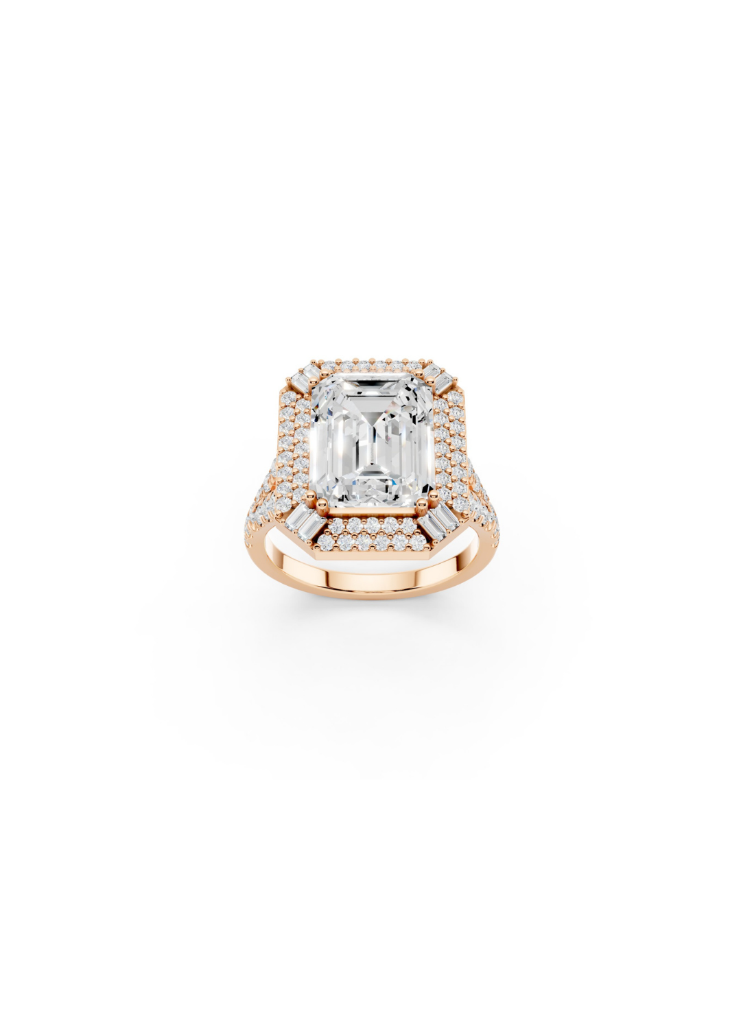 Tiered Pavilion Emerald Ring