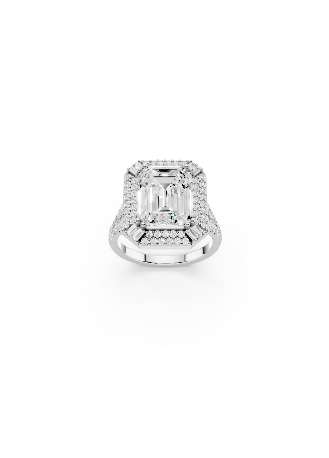 Tiered Pavilion Emerald Ring