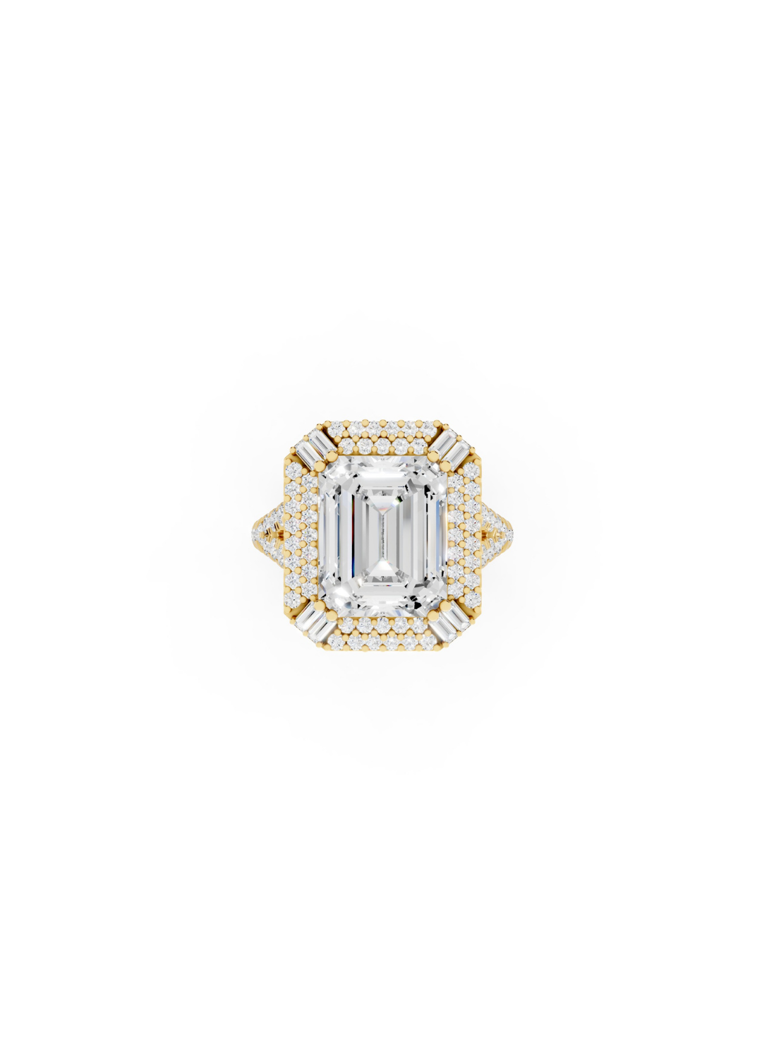 Tiered Pavilion Emerald Ring