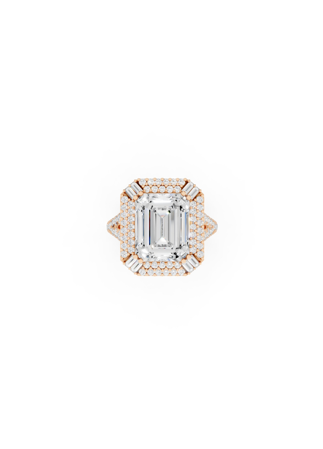 Tiered Pavilion Emerald Ring