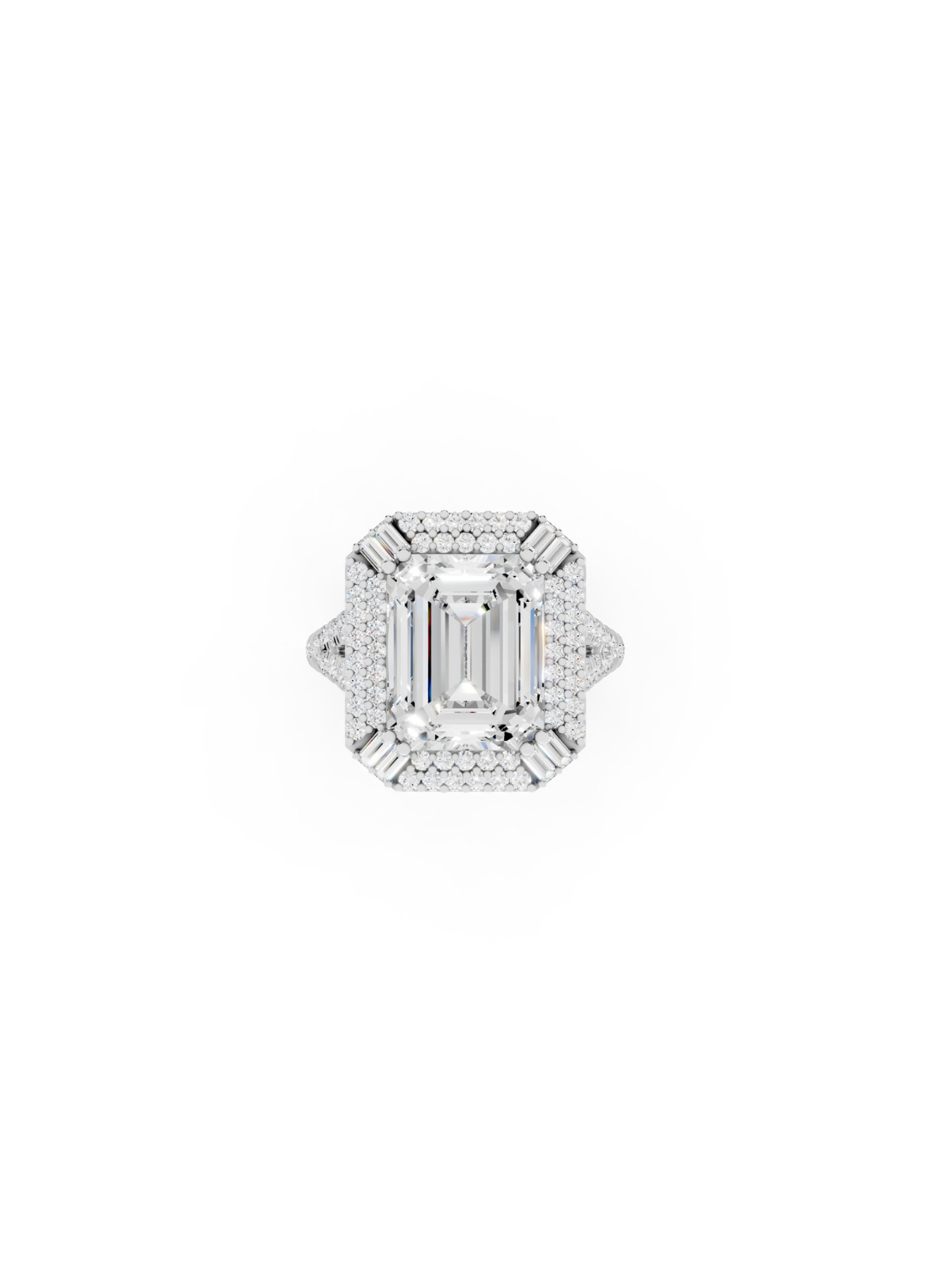 Tiered Pavilion Emerald Ring