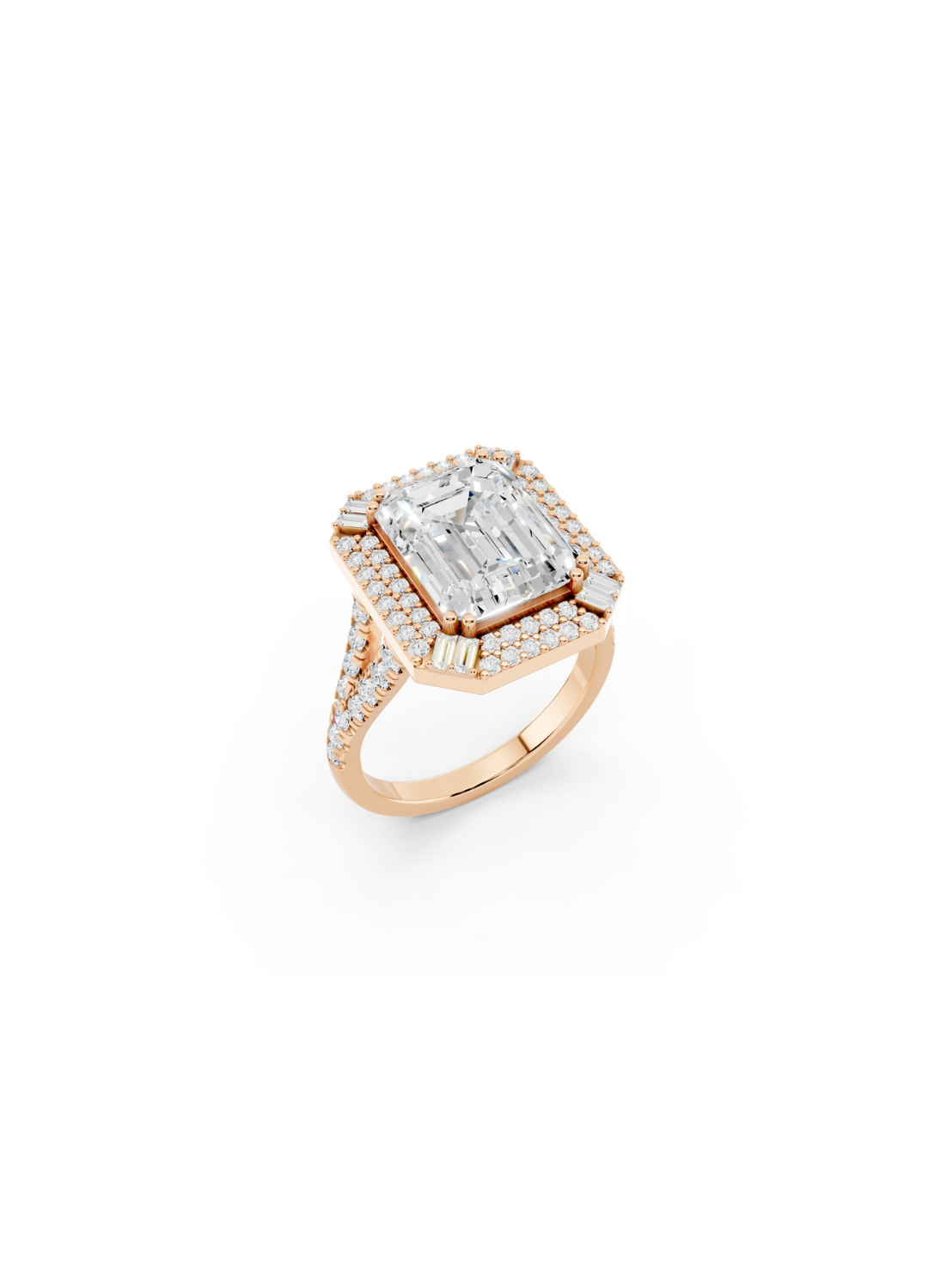 Tiered Pavilion Emerald Ring