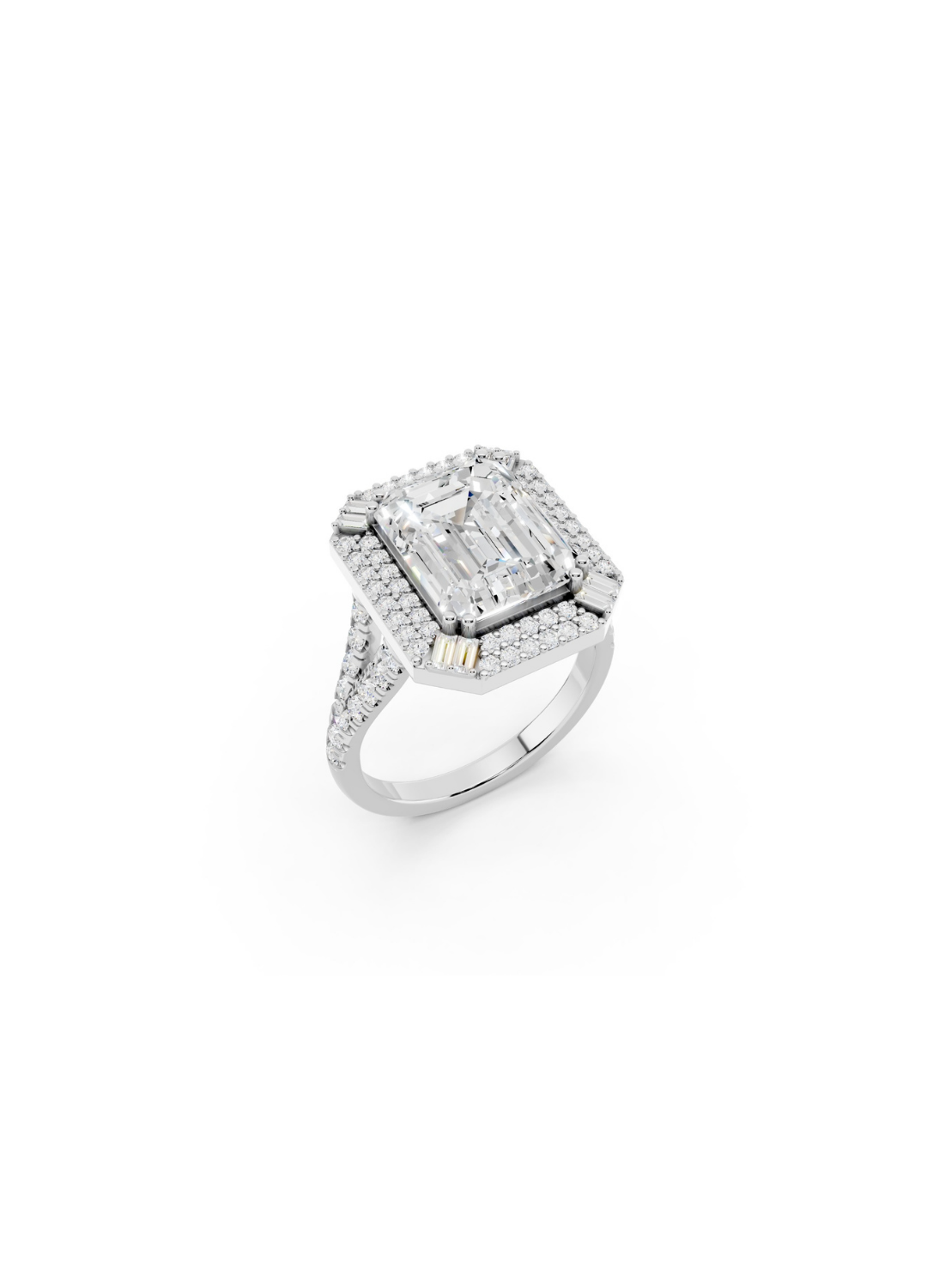 Tiered Pavilion Emerald Ring