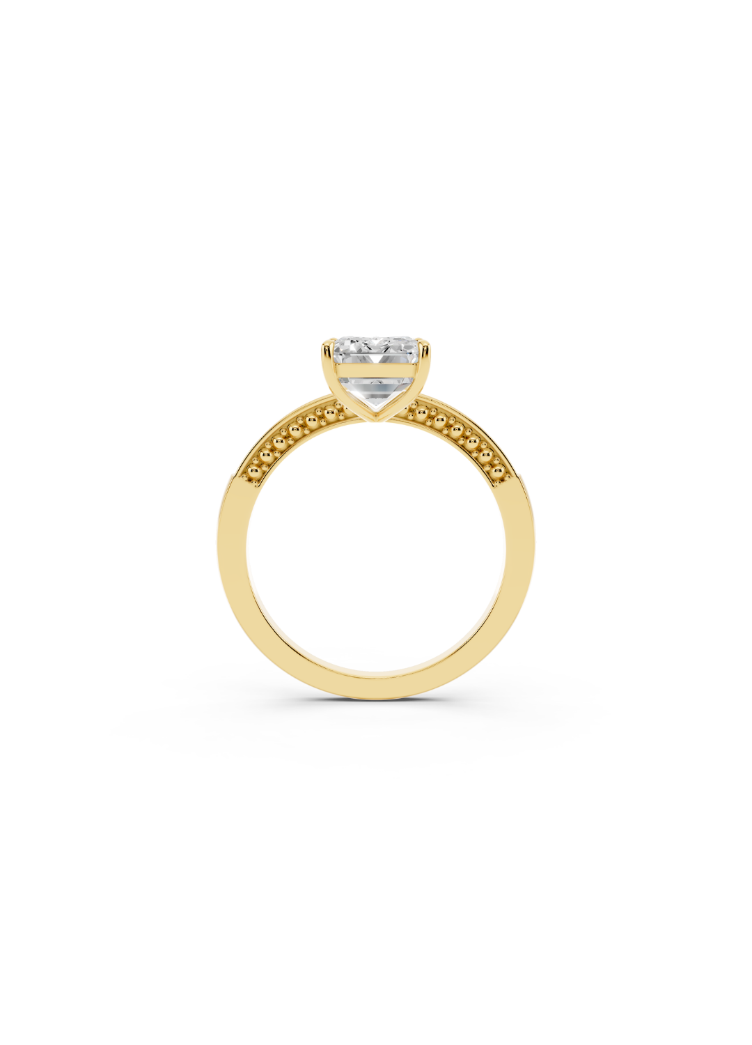 Emerald-Cut Diamond Pave Accent Ring