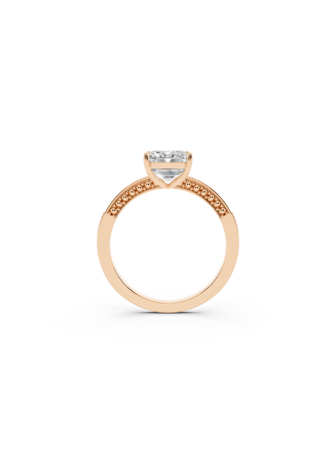 Emerald-Cut Diamond Pave Accent Ring