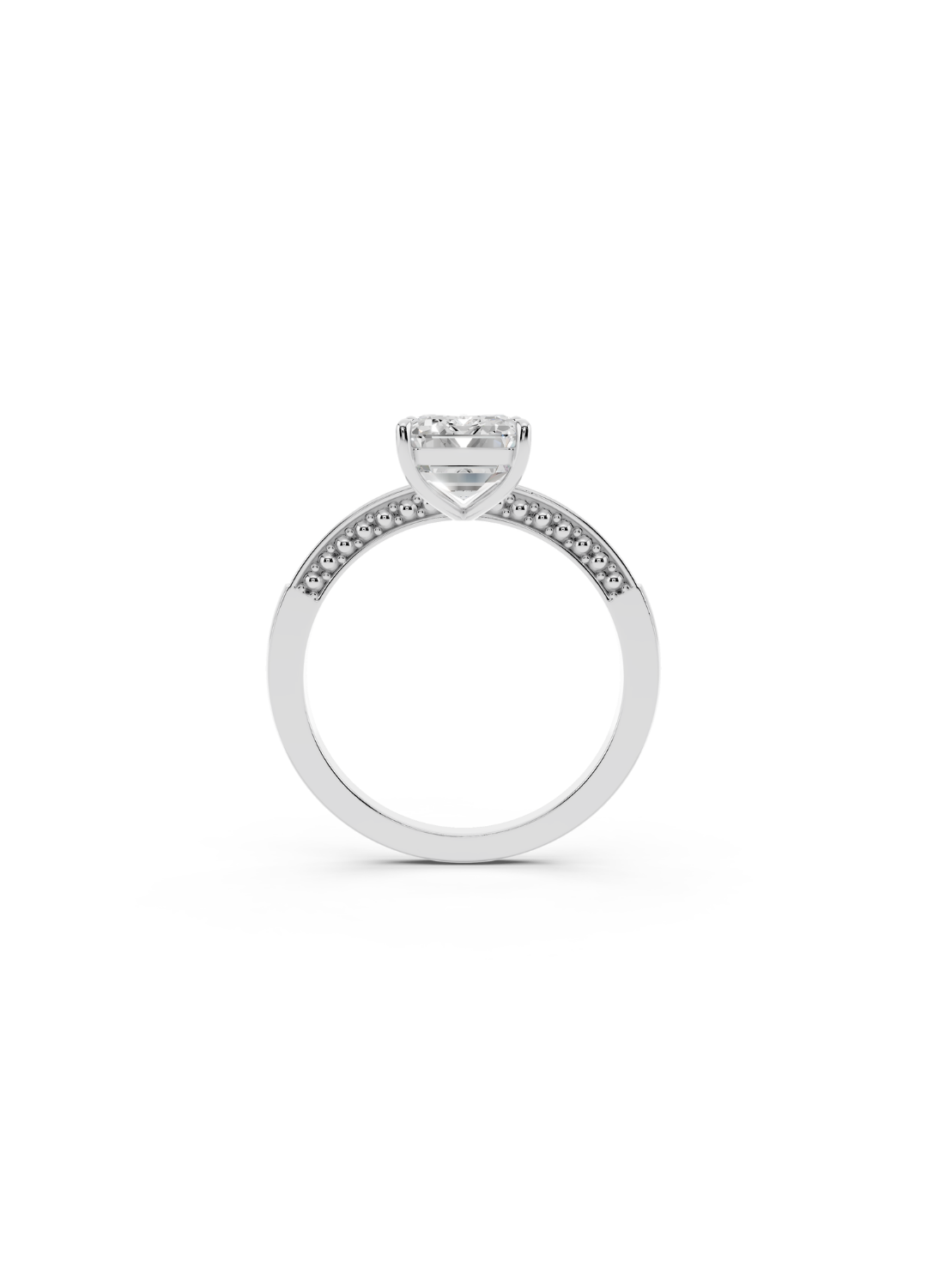 Emerald-Cut Diamond Pave Accent Ring