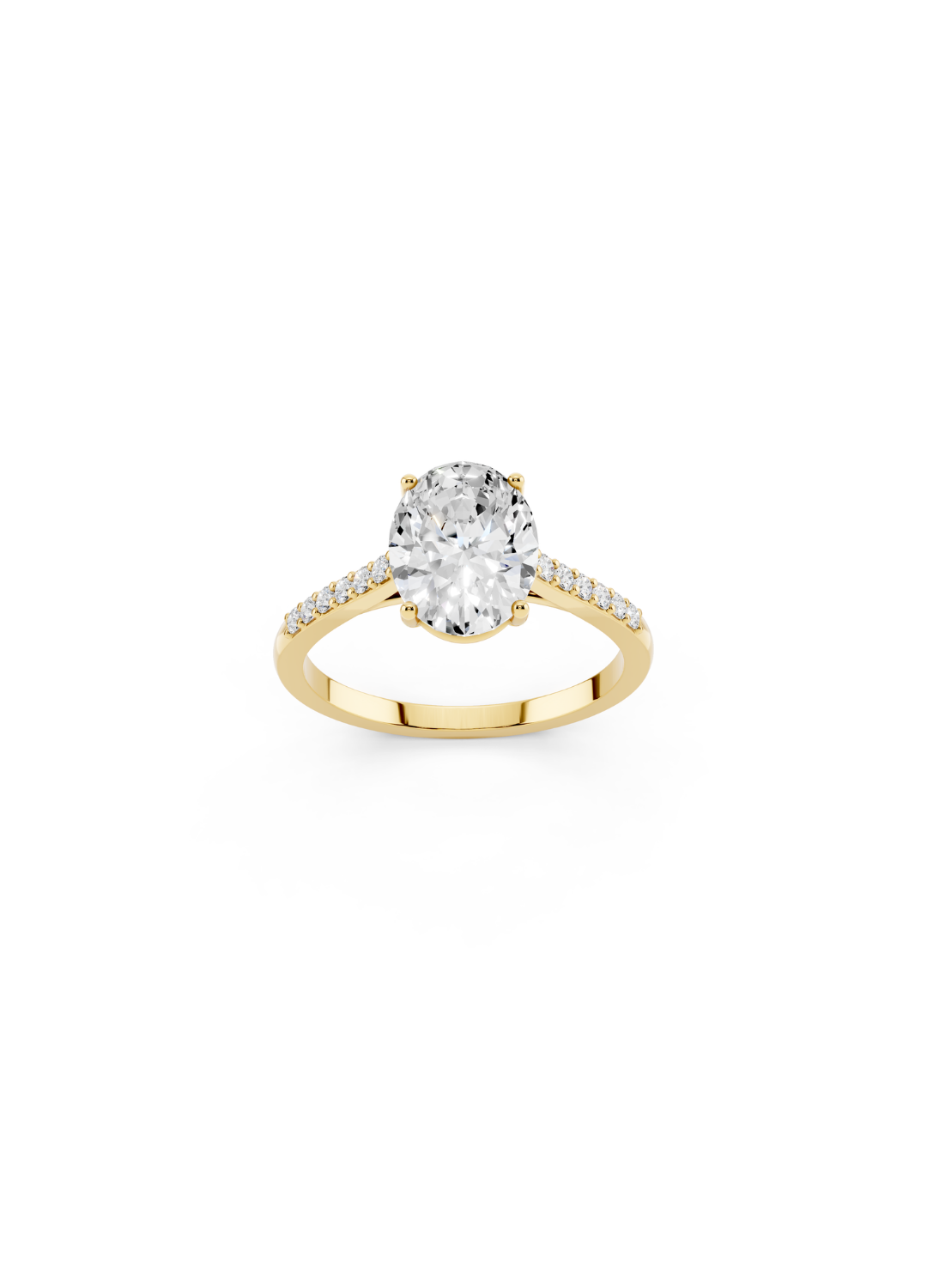 Oval Diamond Pave Accent Ring
