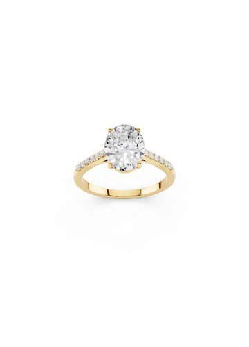 Oval Diamond Pave Accent Ring
