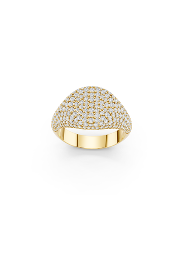 Pinky Pave Dome Signet Ring
