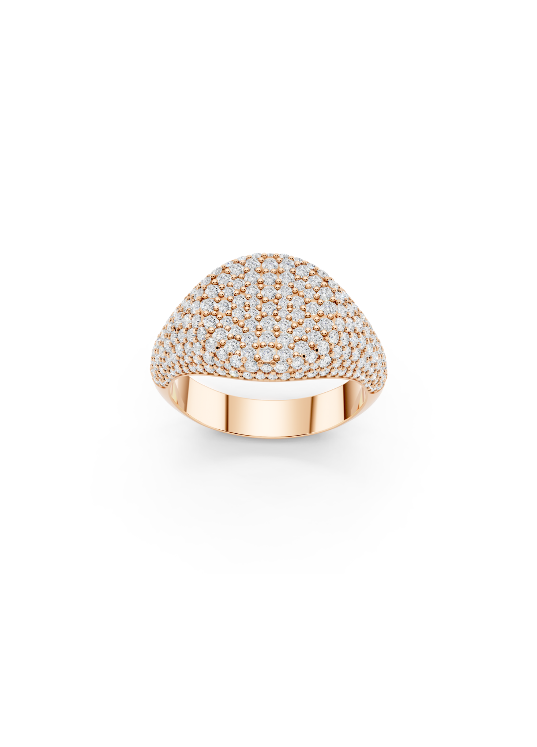 Pinky Pave Dome Signet Ring