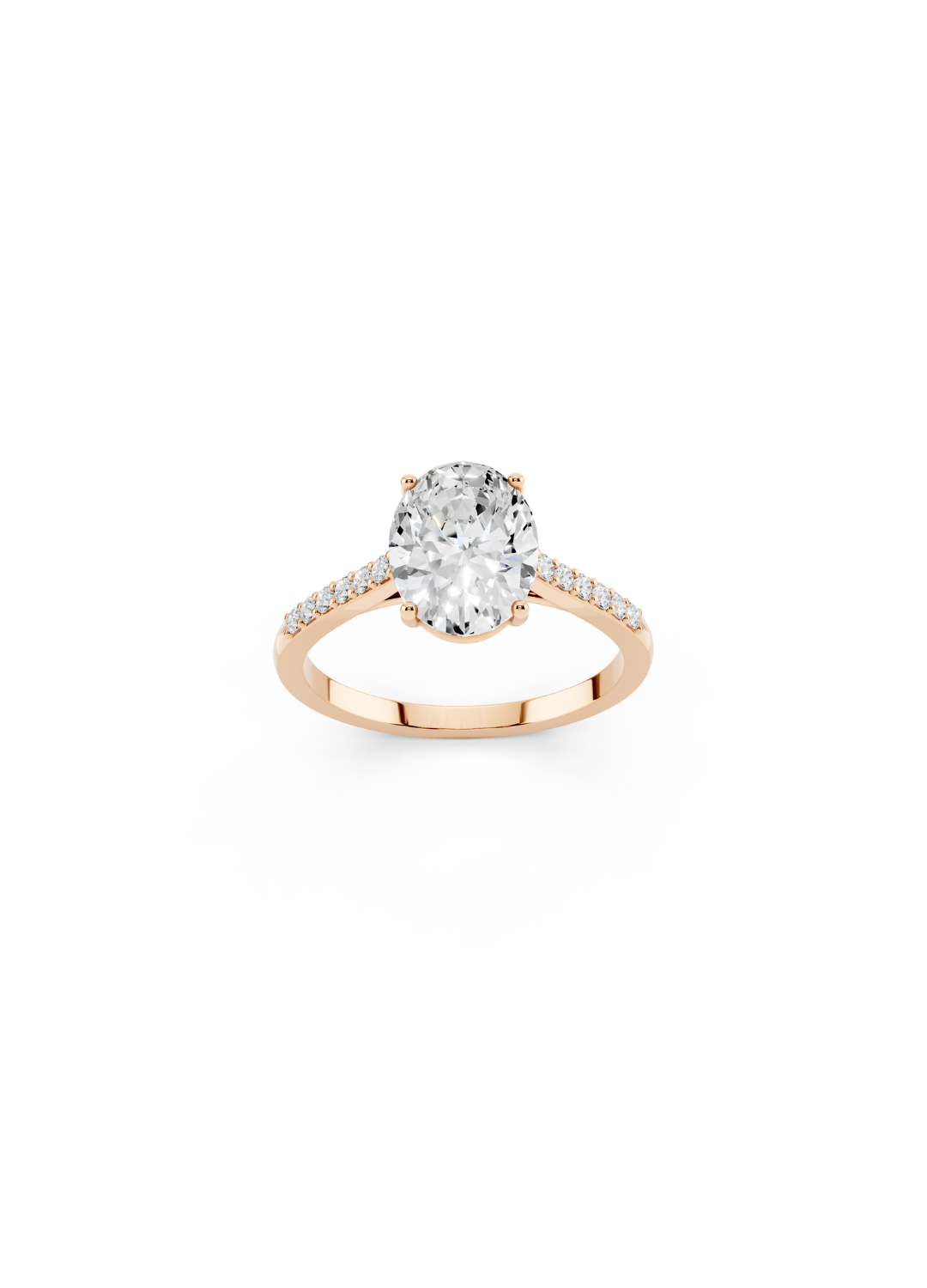 Oval Diamond Pave Accent Ring