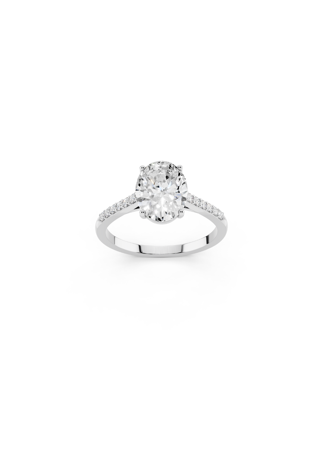 Oval Diamond Pave Accent Ring