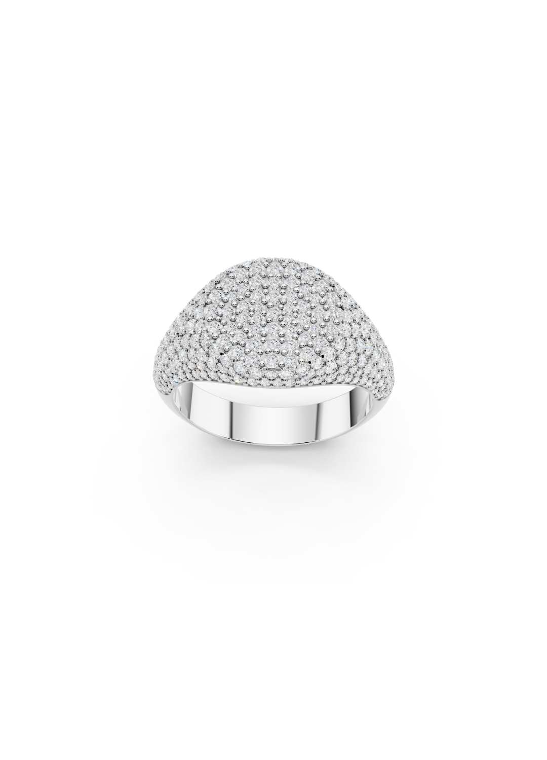 Pinky Pave Dome Signet Ring