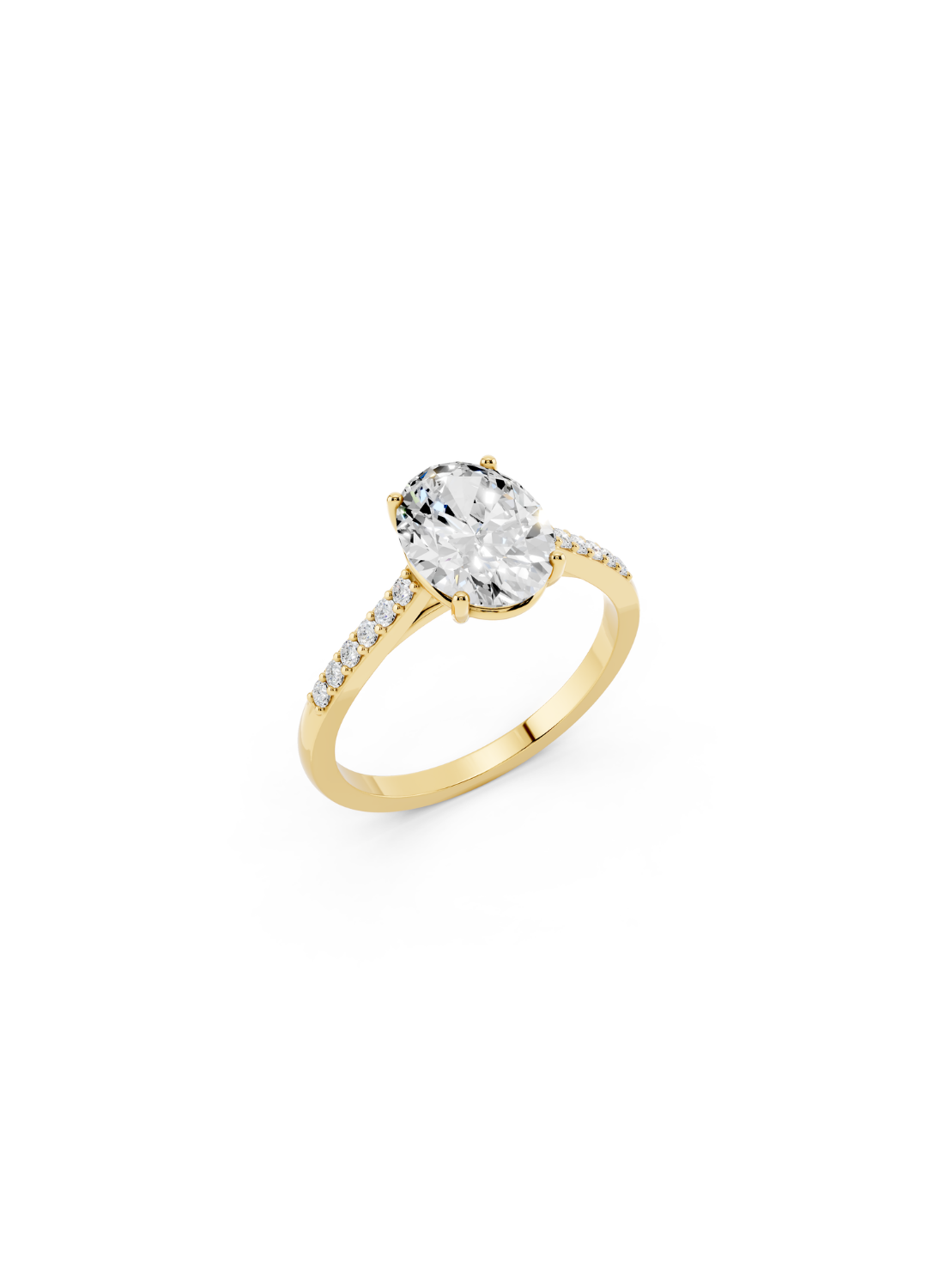 Oval Diamond Pave Accent Ring