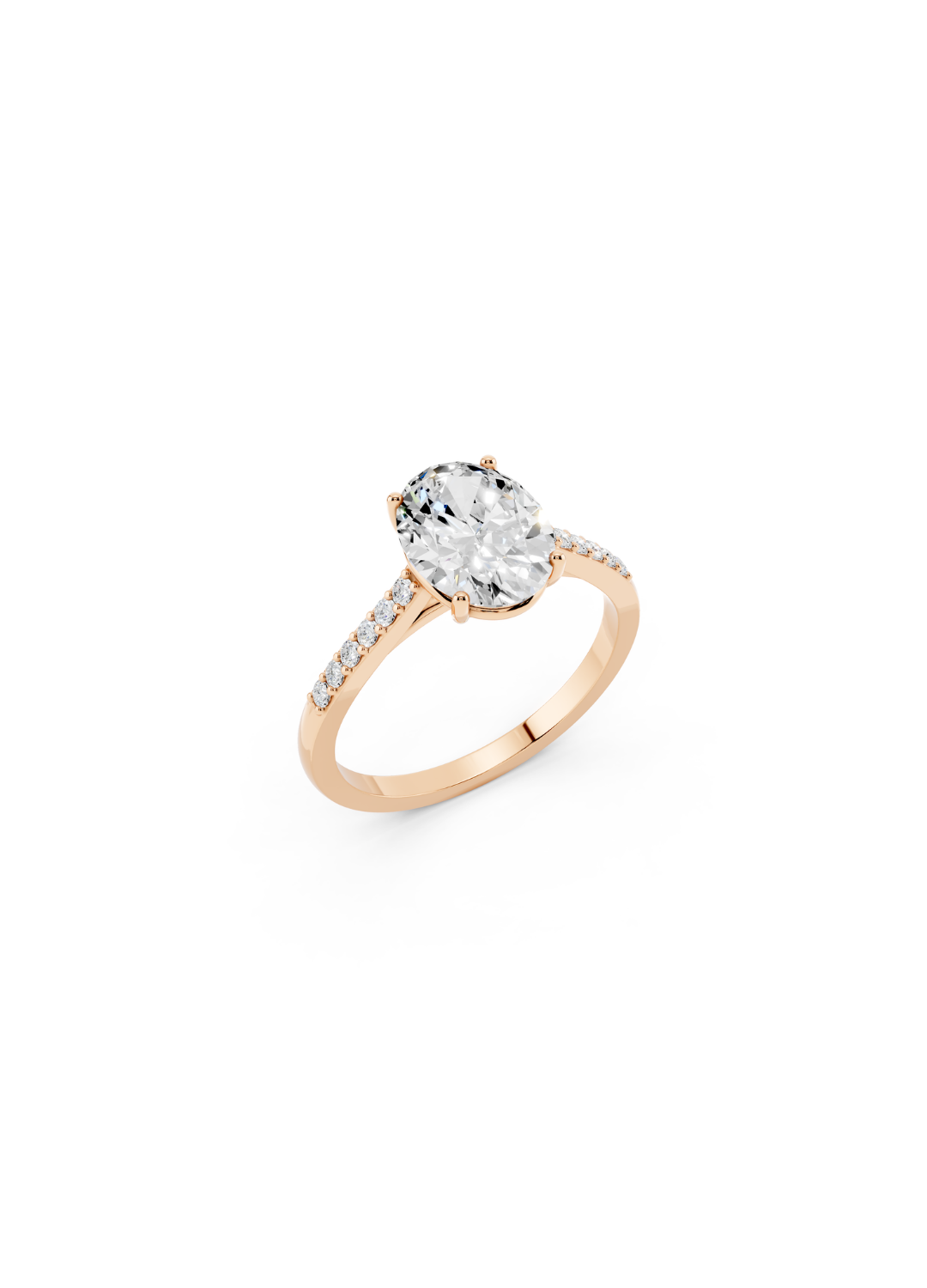 Oval Diamond Pave Accent Ring